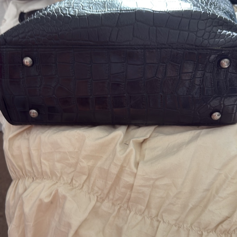 Patricia Nash Black Croc-Embossed Leather Tote - Picture 9 of 14